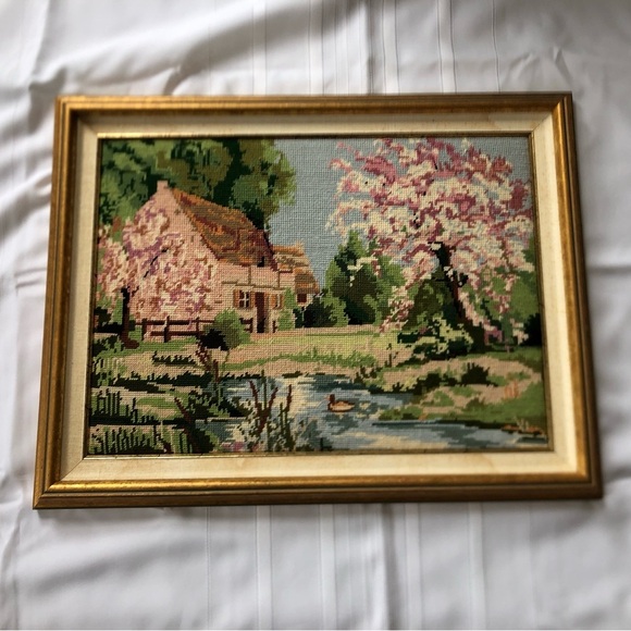 Framed Landscape Tapestry Art with Gold Frame - Picture 3 of 15